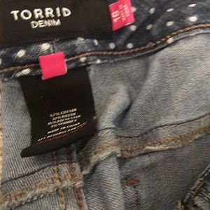 Polk a dot denim jeans